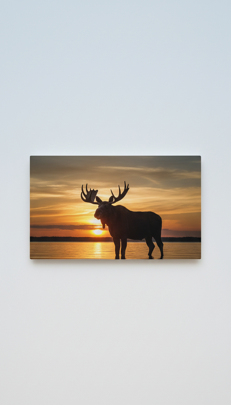 Midnight Sun Moose Magnet